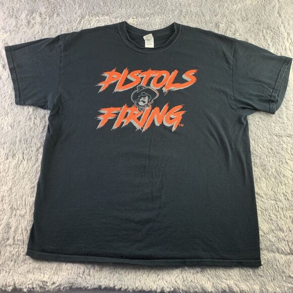 Oklahoma State Cowboys Shirt Mens Extra Large Black Orange Pistols Firing OSU - Picture 2 of 10